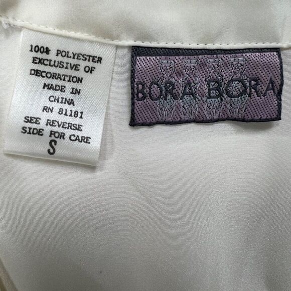 Women's Vintage White Cottagecore Classy Short Sleeve Button Up Blouse / S - Picture 6 of 6